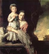 REYNOLDS, Sir Joshua Georgiana,Countess spencer,and Her daughter Georgiana,Later duchess of Devonshire oil painting on canvas